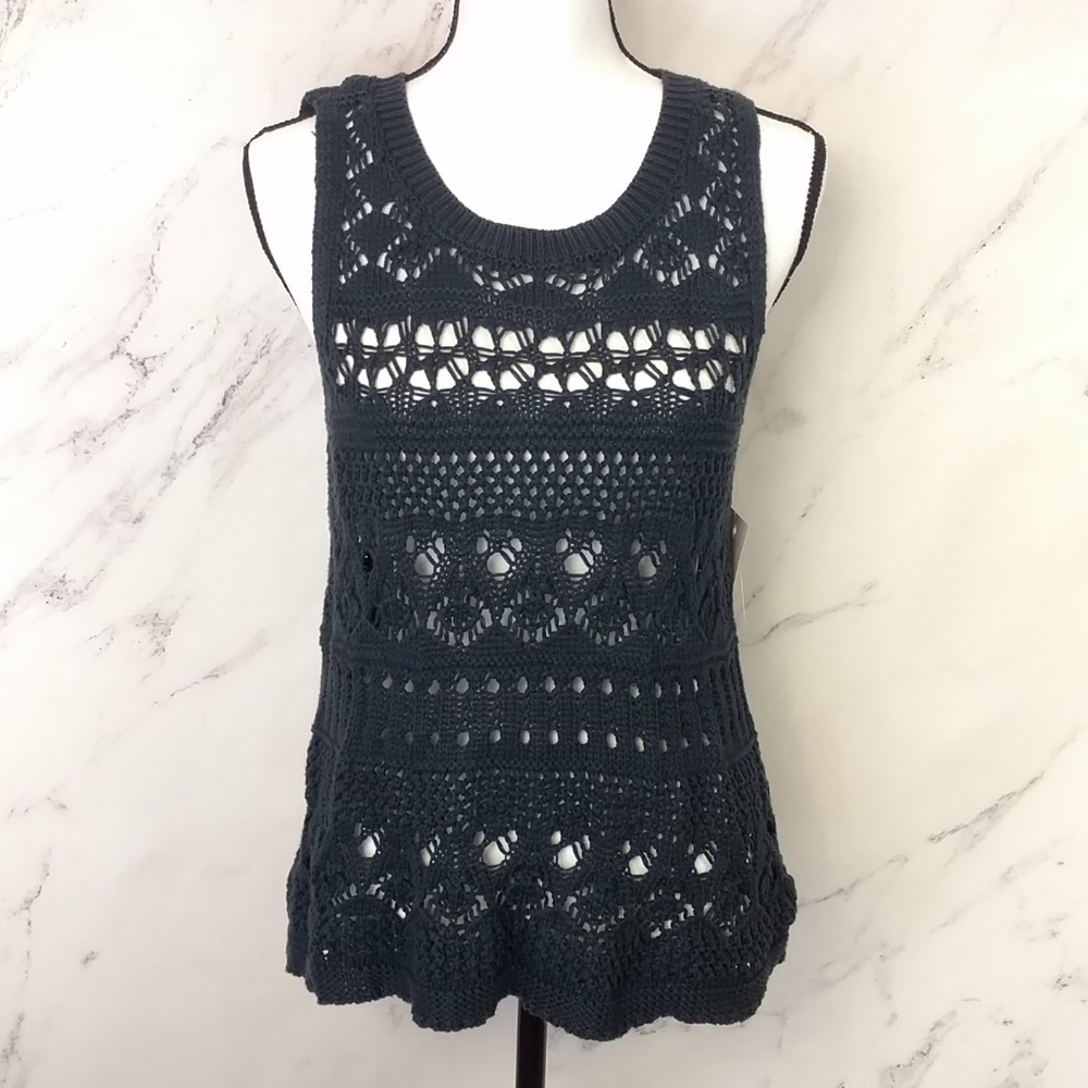 Banjara Black Crochet Tank Top NWT